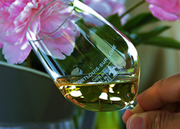 a glass of Vouvray wine